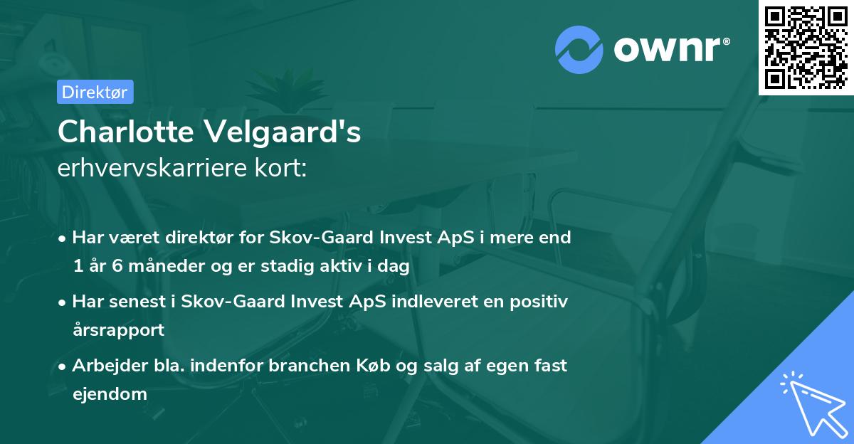 Charlotte Velgaard's erhvervskarriere kort