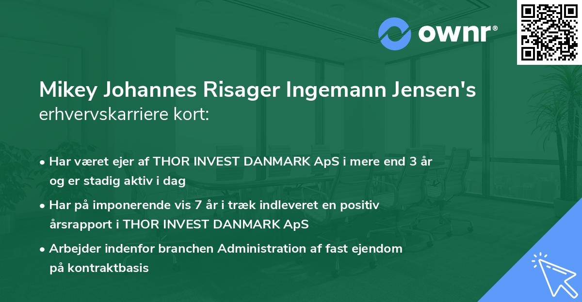 Mikey Johannes Risager Ingemann Jensen's erhvervskarriere kort