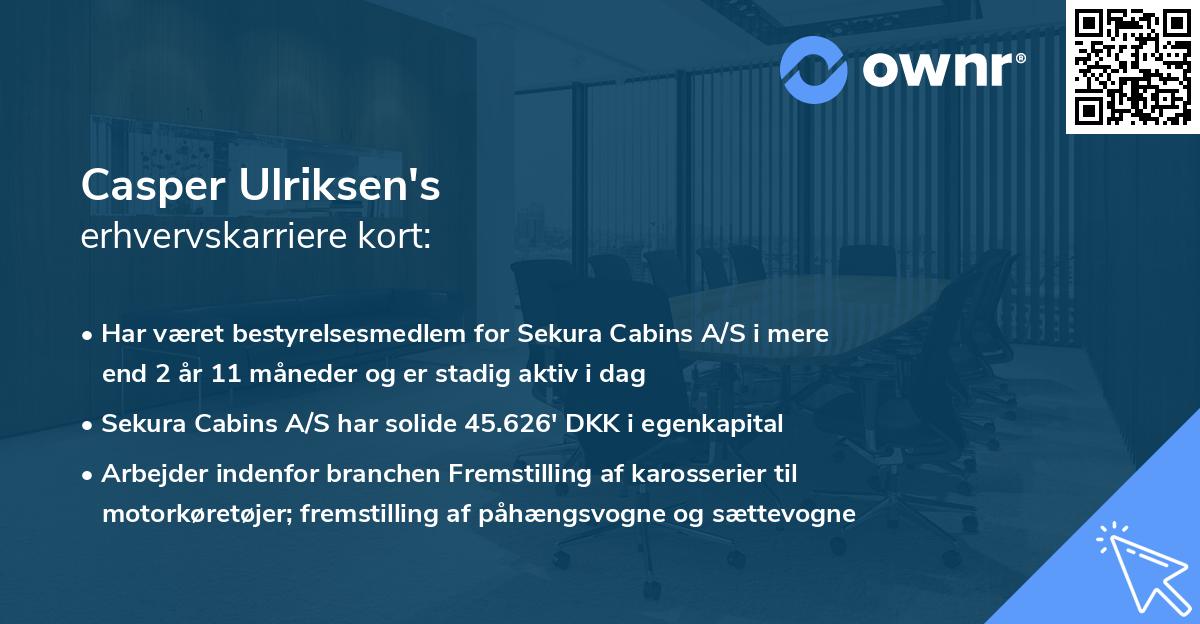 Casper Ulriksen's erhvervskarriere kort