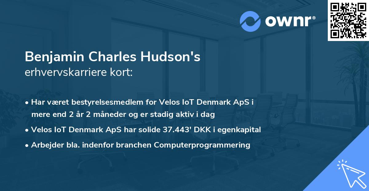 Benjamin Charles Hudson's erhvervskarriere kort