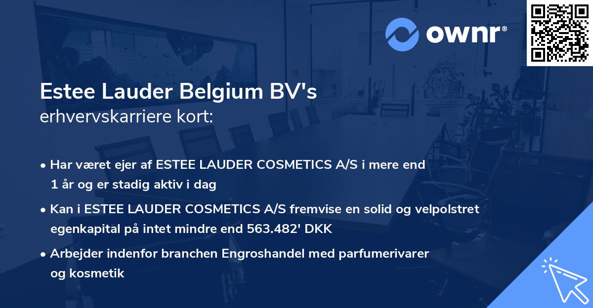 Estee Lauder Belgium BV's erhvervskarriere kort