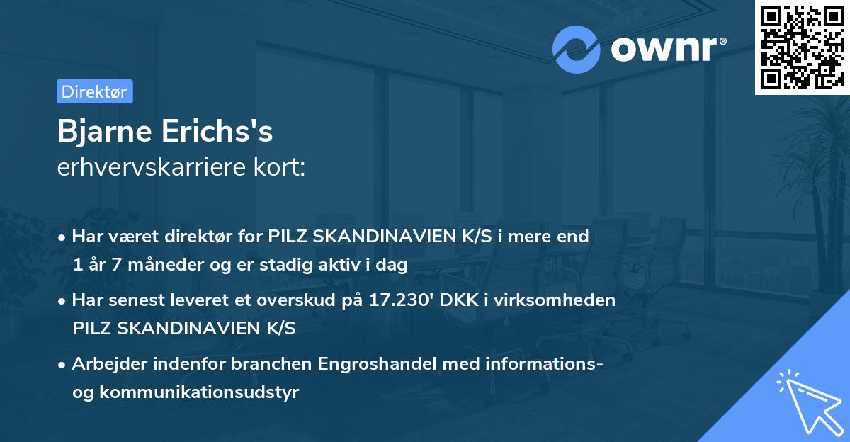 Bjarne Erichs's erhvervskarriere kort