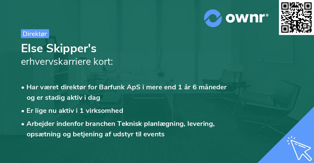 Else Skipper's erhvervskarriere kort