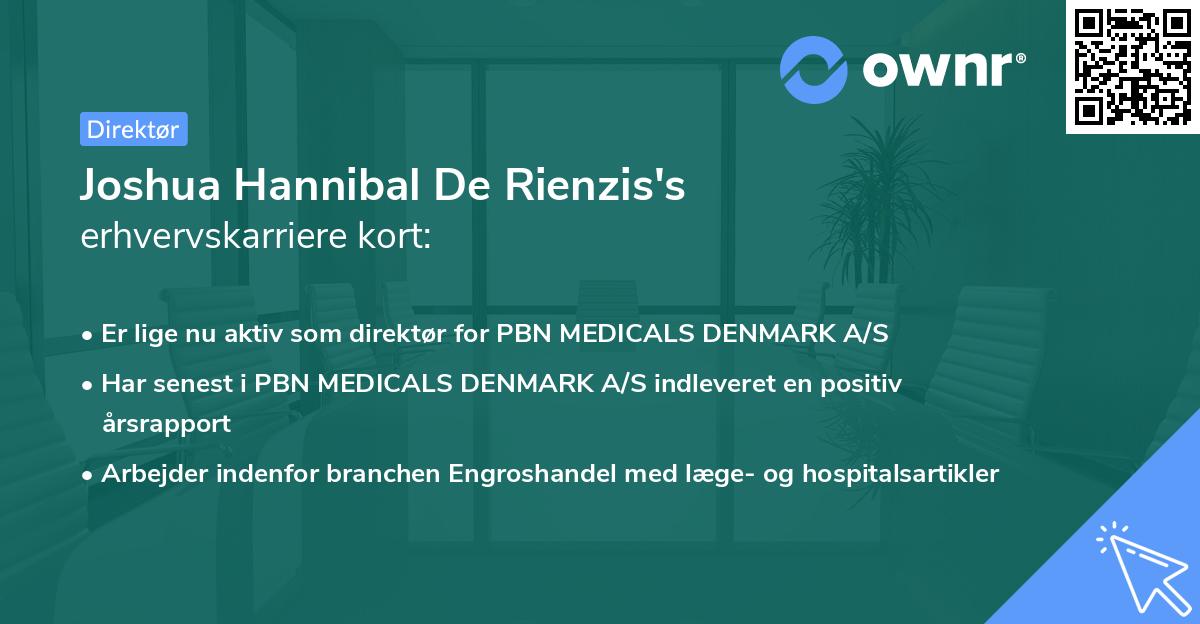 Joshua Hannibal De Rienzis's erhvervskarriere kort