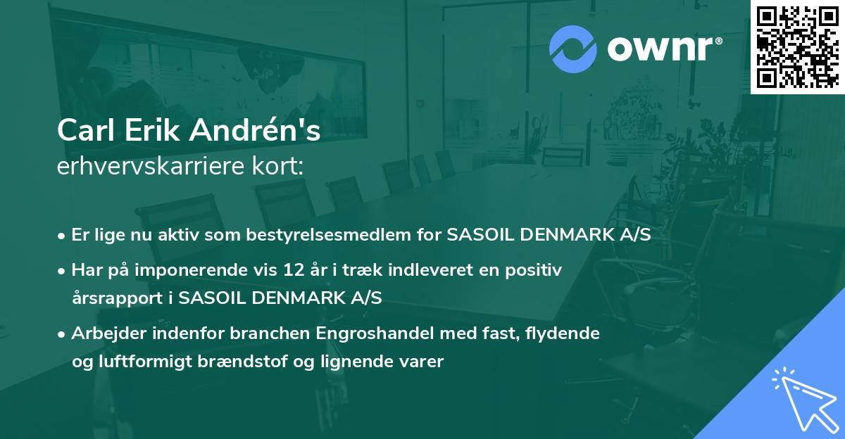 Carl Erik Andrén's erhvervskarriere kort
