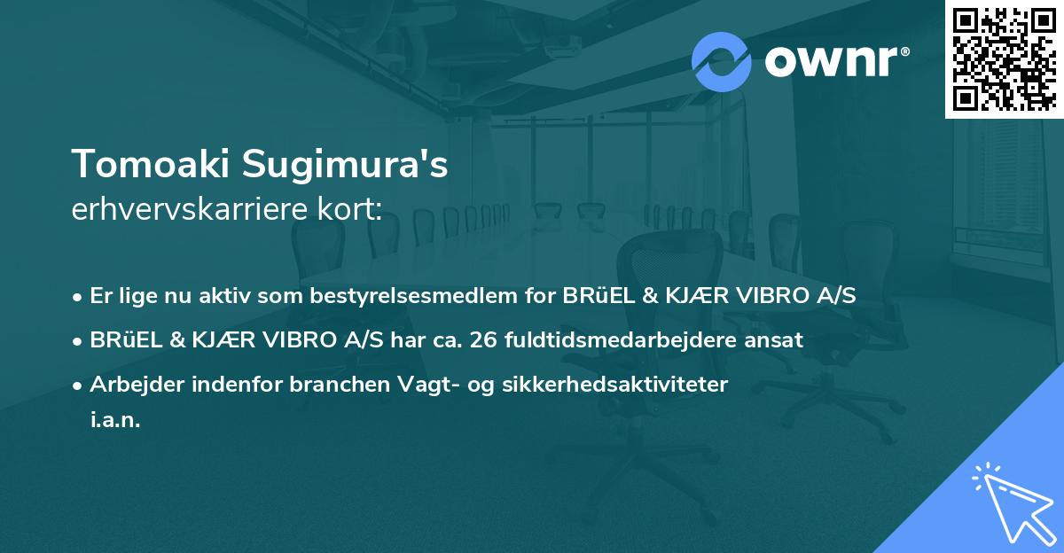 Tomoaki Sugimura's erhvervskarriere kort