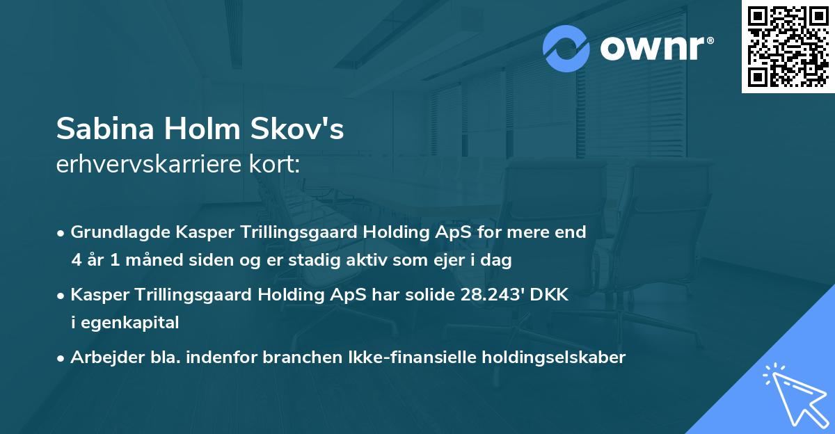 Sabina Holm Skov's erhvervskarriere kort