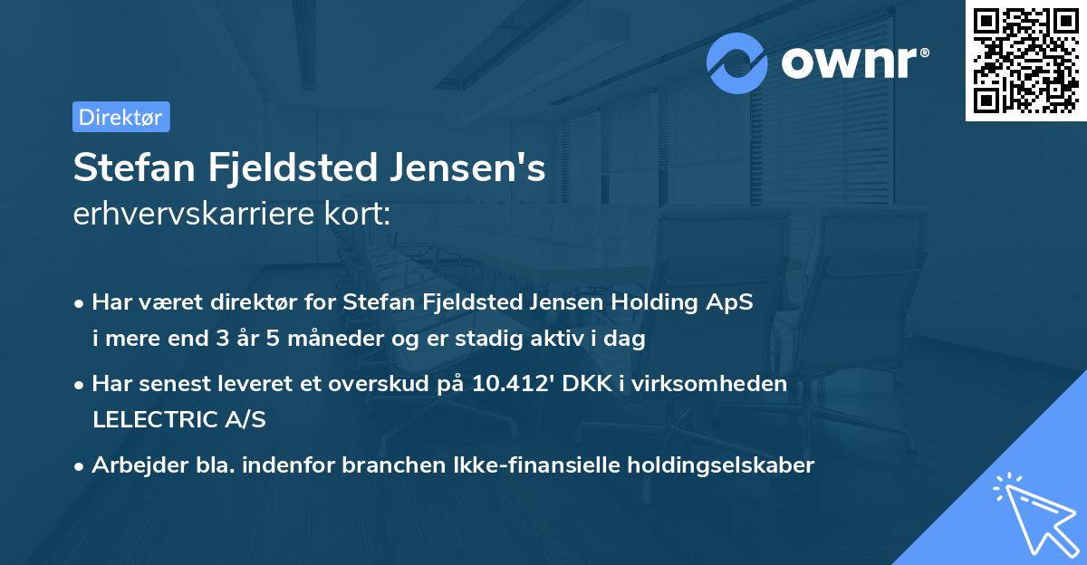 Stefan Fjeldsted Jensen's erhvervskarriere kort