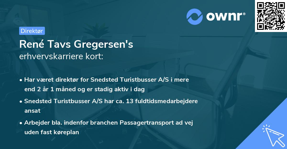 René Tavs Gregersen's erhvervskarriere kort