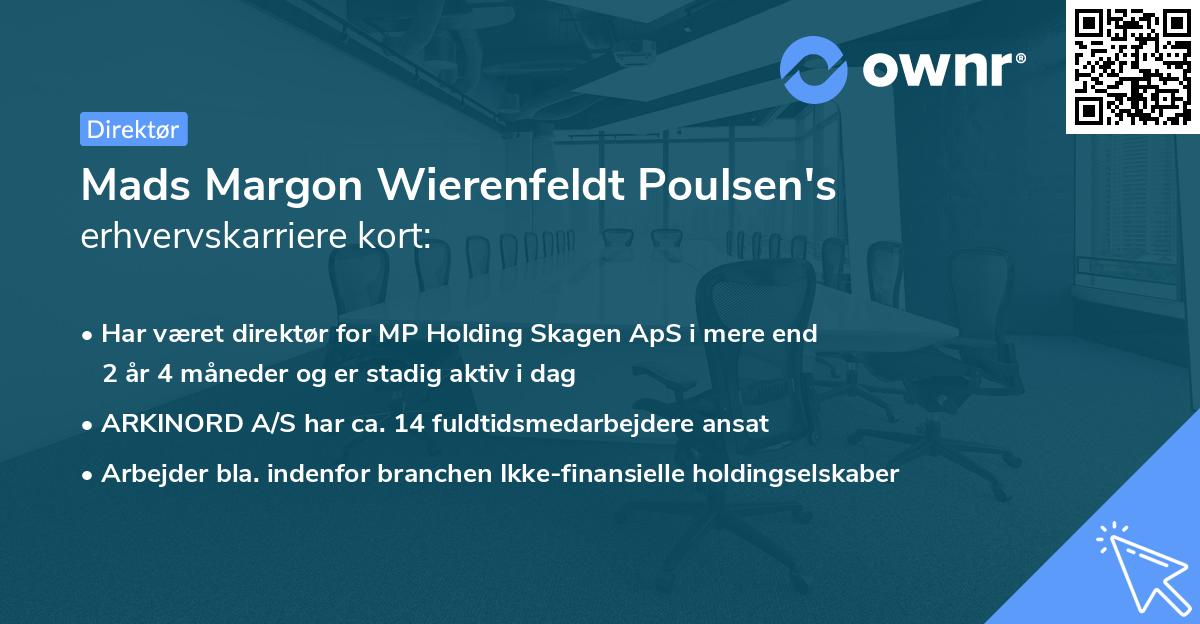 Mads Margon Wierenfeldt Poulsen's erhvervskarriere kort