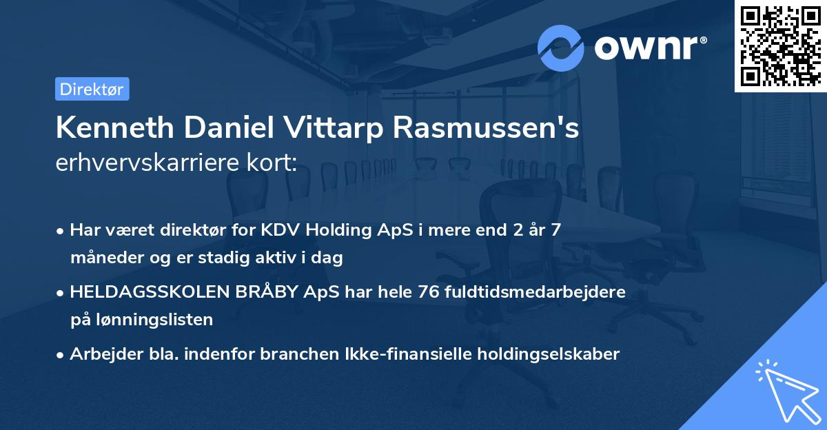 Kenneth Daniel Vittarp Rasmussen's erhvervskarriere kort