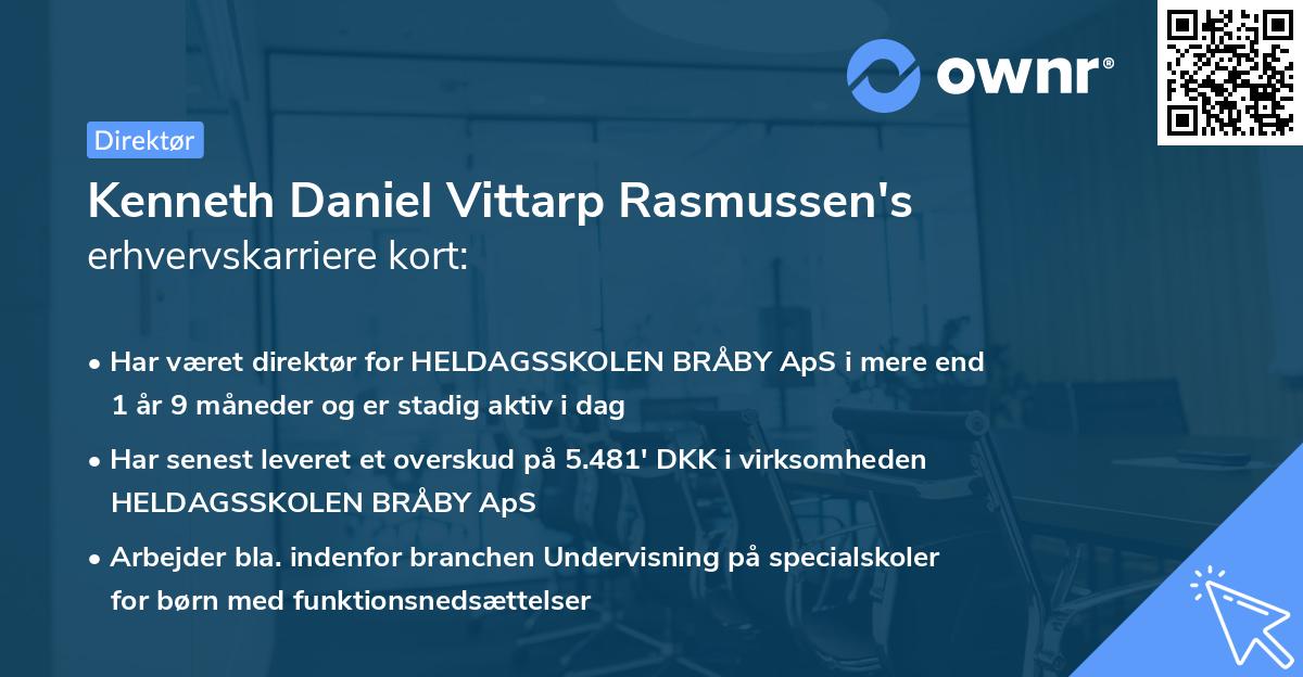 Kenneth Daniel Vittarp Rasmussen's erhvervskarriere kort