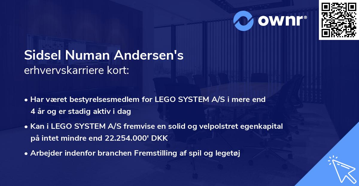 Sidsel Numan Andersen's erhvervskarriere kort